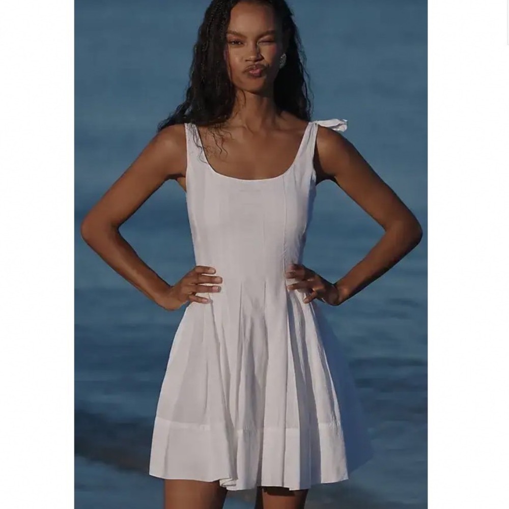 Beach Riot NEW Jacey Bow-Strap Mini Dress Size Large White